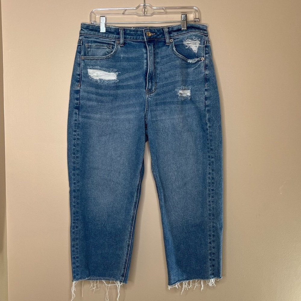 American Eagle Mom Straight Distressed Jeans